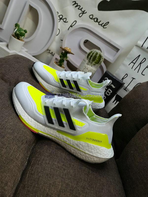 Adidas UltraBoost 21 "White Solar Yellow" - Cloud White/Core Black/Solar Yellow - FY0377 Classic Running Shoes