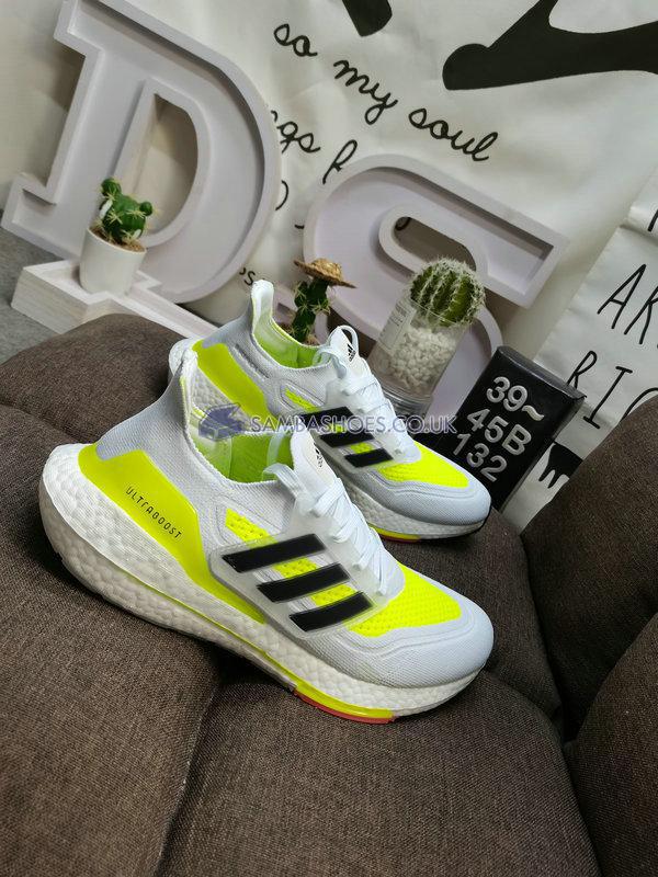 Adidas UltraBoost 21 "White Solar Yellow" - Cloud White/Core Black/Solar Yellow - FY0377 Classic Running Shoes