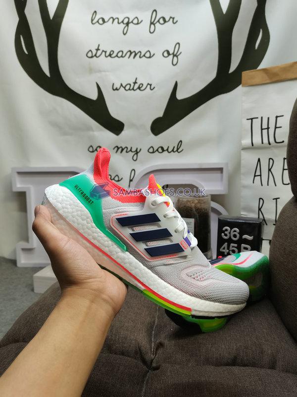 Adidas UltraBoost 22 "Grey Green Orange" - Crystal White/Legacy Indigo/Turbo - GY8688 Classic Running Shoes