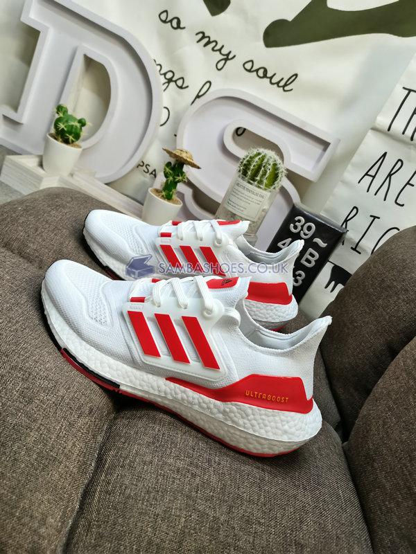 Adidas UltraBoost 22 "White Vivid Red" - Cloud White/Vivid Red/Beam Yellow - HP2485 Classic Running Shoes