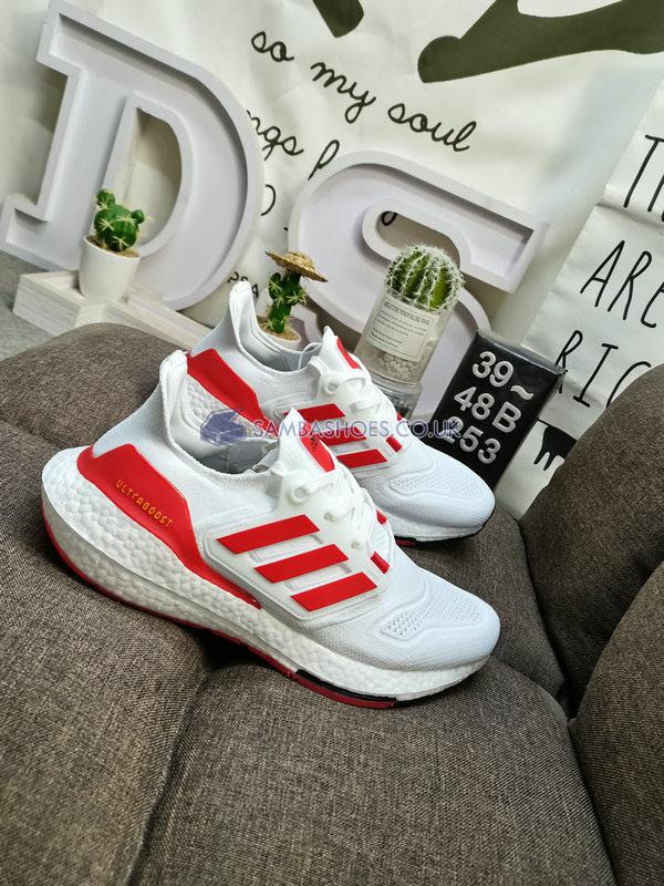 Adidas UltraBoost 22 "White Vivid Red" - Cloud White/Vivid Red/Beam Yellow - HP2485 Classic Running Shoes