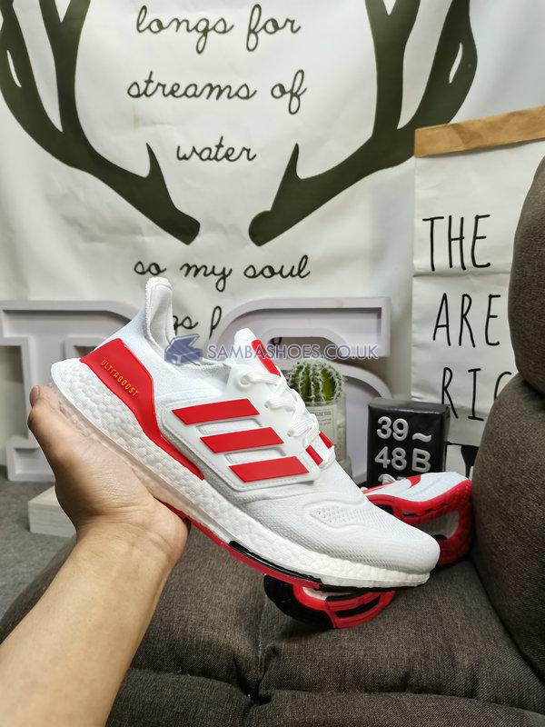 Adidas UltraBoost 22 "White Vivid Red" - Cloud White/Vivid Red/Beam Yellow - HP2485 Classic Running Shoes