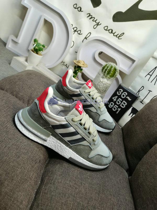 Adidas ZX 500 Boost "Grey" - Grey/White/Scarlet - B42204 Classic Originals Shoes