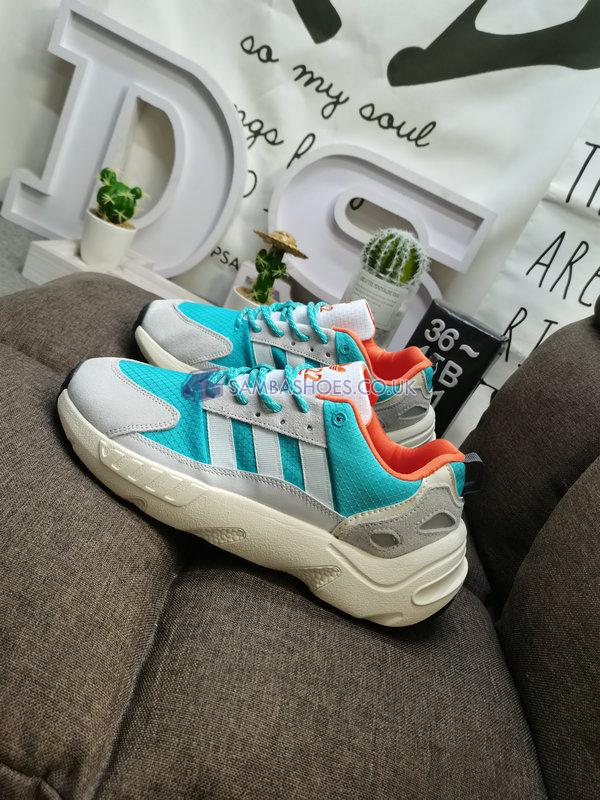 Adidas ZX 22 Boost "White Semi Mint Rush" - Cloud White/Semi Mint Rush/Semi Solar Orange - GY6693 Classic Originals Shoes