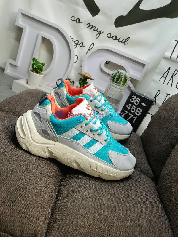 Adidas ZX 22 Boost "White Semi Mint Rush" - Cloud White/Semi Mint Rush/Semi Solar Orange - GY6693 Classic Originals Shoes