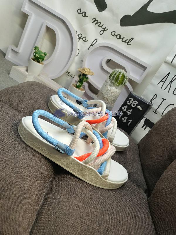 Adidas Adilette Noda Sandals "White Almost Blue" - Footwear White/Almost Blue/Wonder Taupe - HQ4487 Classic Originals Shoes