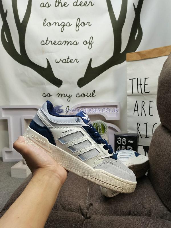 Adidas Drop Step Low "Off White Grey Navy" - Off White/Grey Two/Halo Blue - HQ7119 Classic Originals Shoes