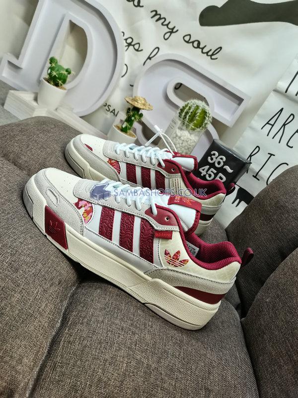 Adidas Drop Step Low "Off White Burgundy" - Off White/Collegiate Burgundy/Cream White - HQ7118-1 Classic Originals Shoes