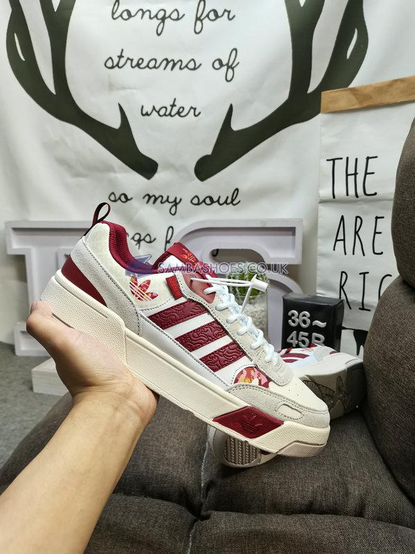 Adidas Drop Step Low "Off White Burgundy" - Off White/Collegiate Burgundy/Cream White - HQ7118-1 Classic Originals Shoes