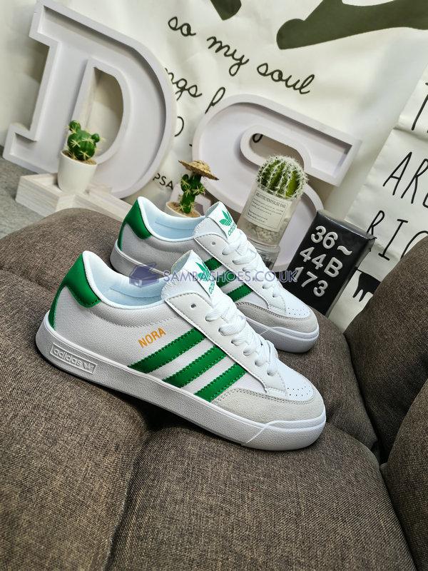 Adidas Nora "White Green" - Cloud White/Green/Cloud White - GY6965 Classic Originals Shoes