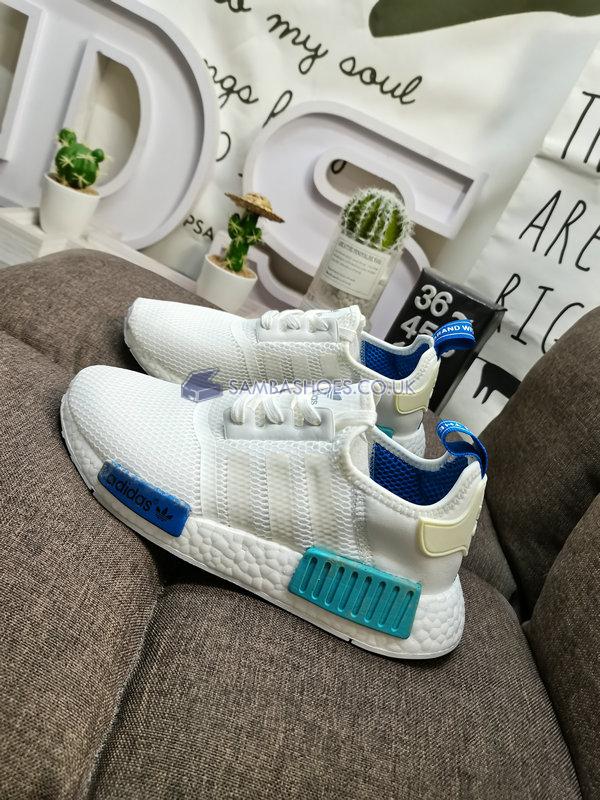 Adidas NMD_R1 "Blue Glow" - Footwear White/Footwear White/Blue Glow - S75235 Classic Originals Shoes