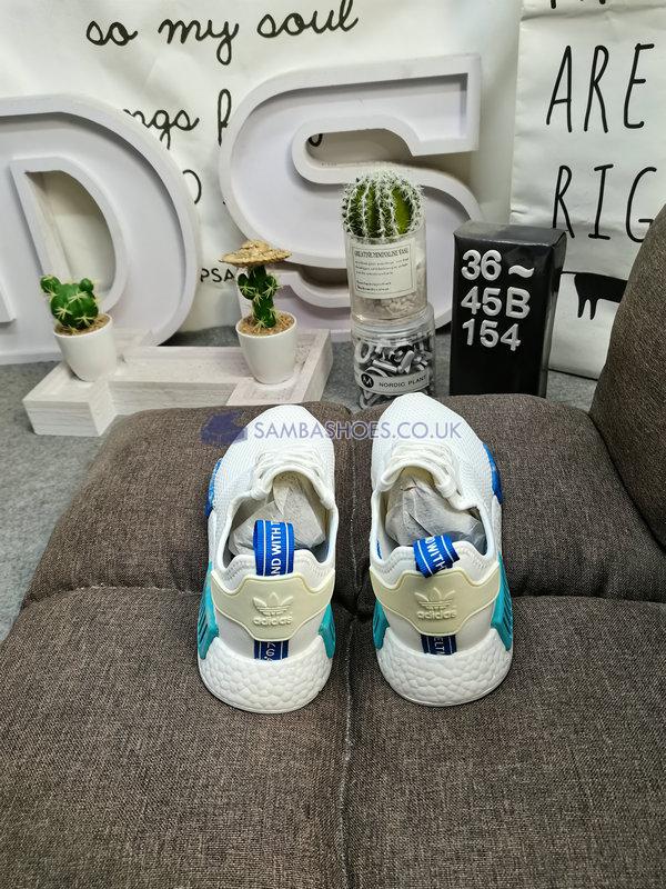 Adidas NMD_R1 "Blue Glow" - Footwear White/Footwear White/Blue Glow - S75235 Classic Originals Shoes