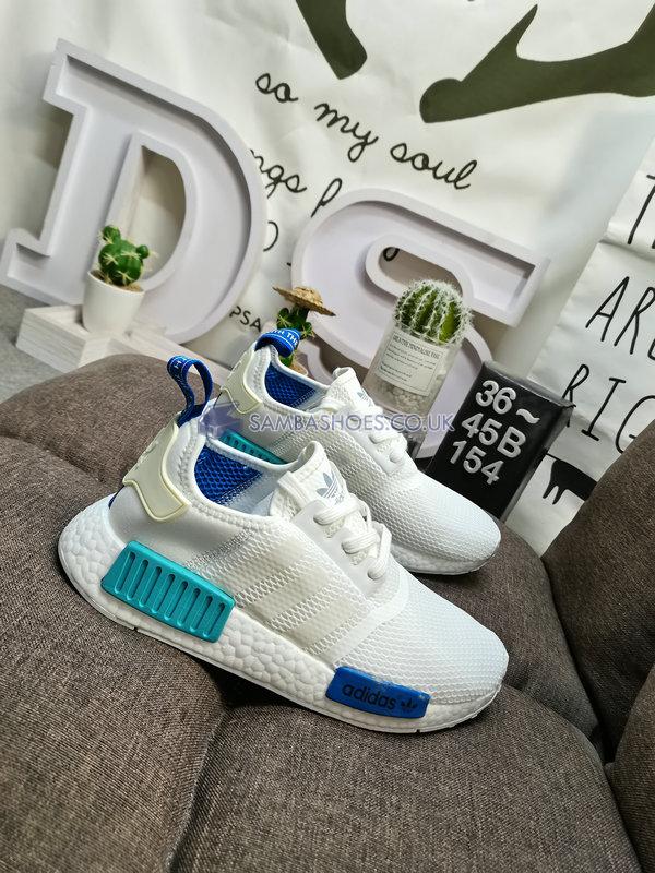 Adidas NMD_R1 "Blue Glow" - Footwear White/Footwear White/Blue Glow - S75235 Classic Originals Shoes