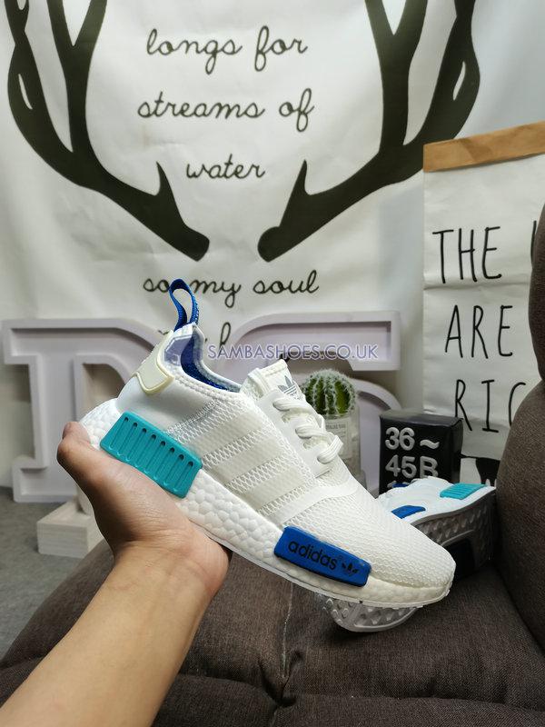 Adidas NMD_R1 "Blue Glow" - Footwear White/Footwear White/Blue Glow - S75235 Classic Originals Shoes