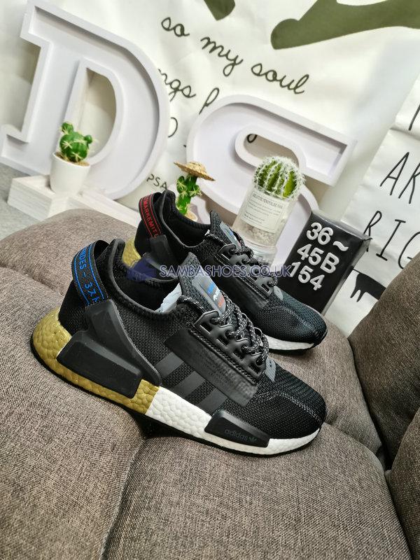 Adidas NMD_R1 V2 J "Black Gold Metallic" - Core Black/Core Black/Gold Metallic - FW8048 Classic Originals Shoes