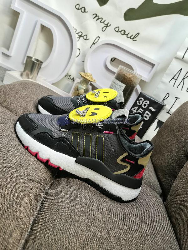 Adidas Nite Jogger "Black Smiley Face" - Grey/Black/Yellow/Pink - HP2332 Classic Originals Shoes