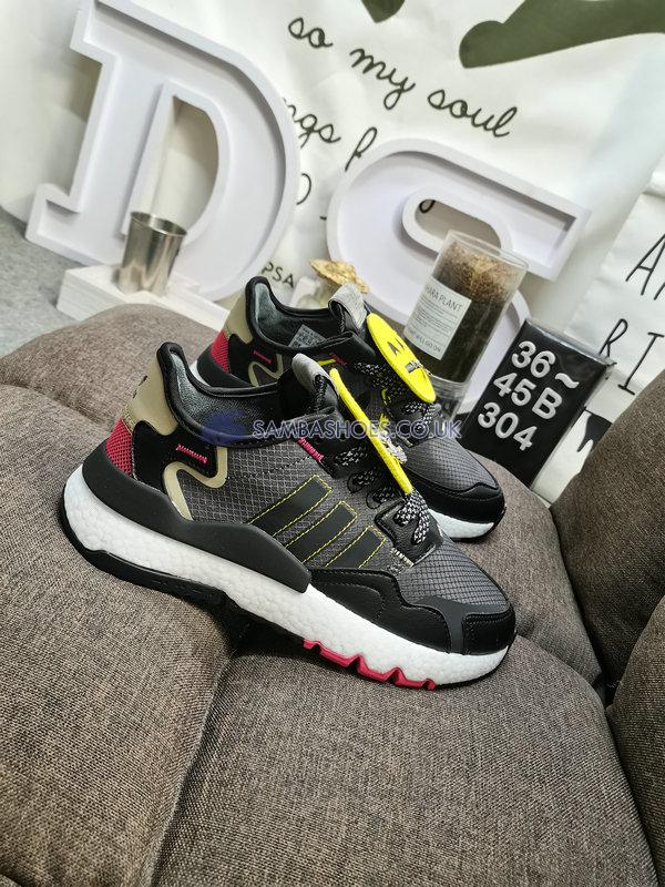 Adidas Nite Jogger "Black Smiley Face" - Grey/Black/Yellow/Pink - HP2332 Classic Originals Shoes