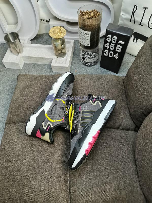 Adidas Nite Jogger "Black Smiley Face" - Grey/Black/Yellow/Pink - HP2332 Classic Originals Shoes