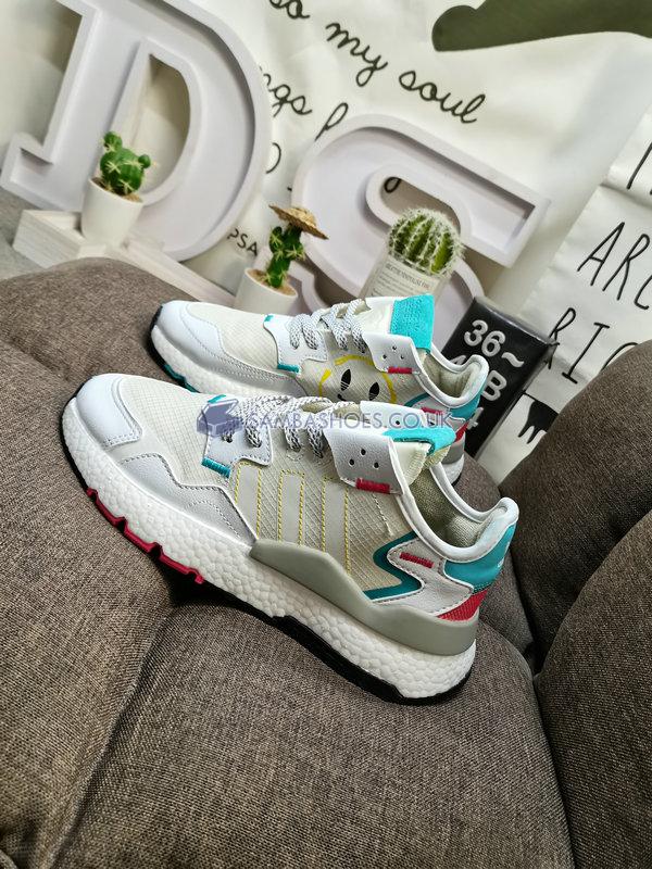 Adidas Nite Jogger "White Smiley Face" - White Teal/Blue/Red - HP2331 Classic Originals Shoes